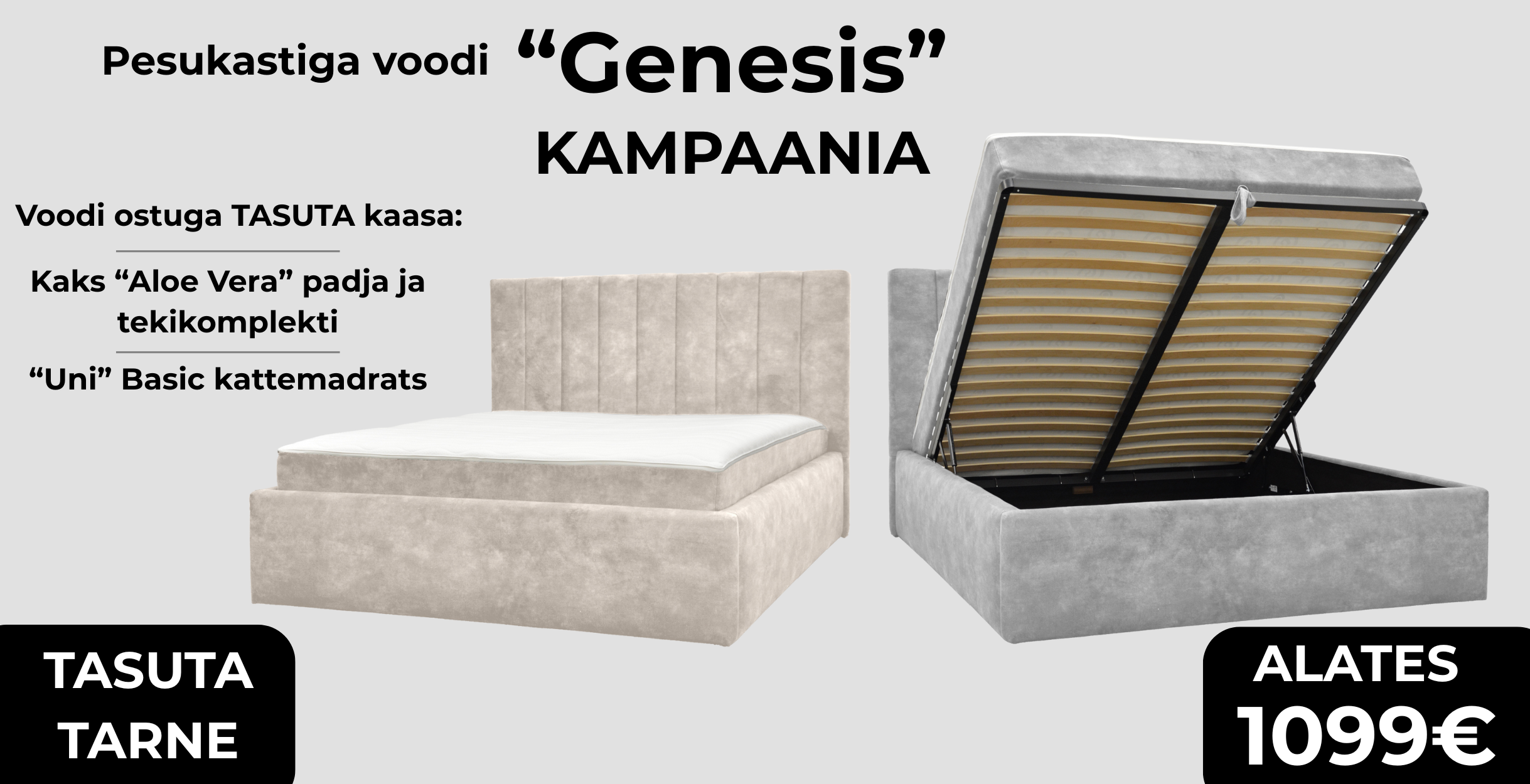 Pesukastiga voodi kampaania